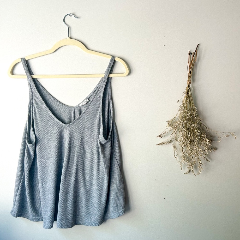intimately free people heathered grey flowy tank